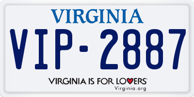 VA license plate VIP2887