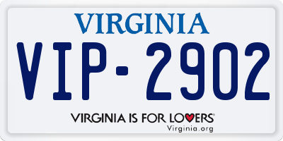 VA license plate VIP2902