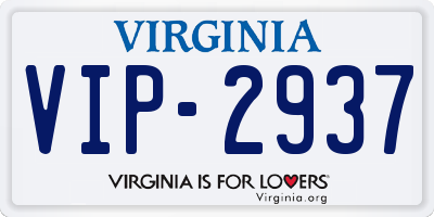 VA license plate VIP2937