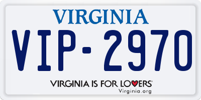 VA license plate VIP2970