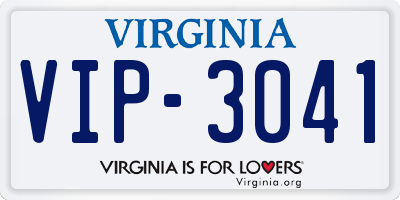 VA license plate VIP3041