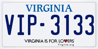 VA license plate VIP3133