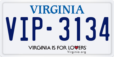 VA license plate VIP3134