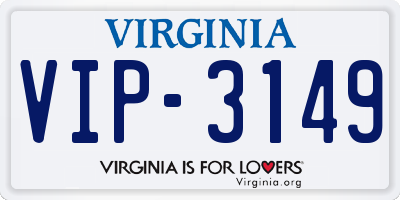 VA license plate VIP3149