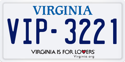 VA license plate VIP3221