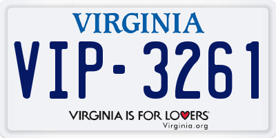 VA license plate VIP3261