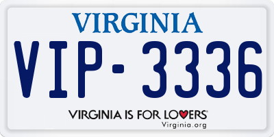 VA license plate VIP3336