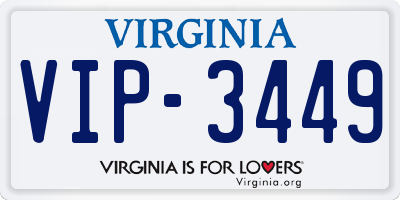 VA license plate VIP3449