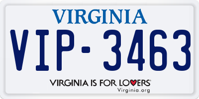 VA license plate VIP3463
