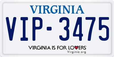 VA license plate VIP3475