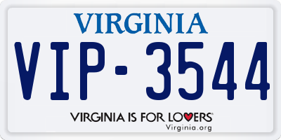 VA license plate VIP3544
