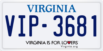 VA license plate VIP3681