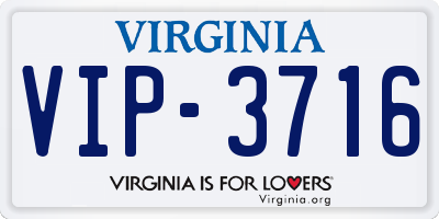 VA license plate VIP3716