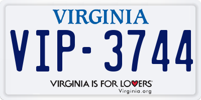 VA license plate VIP3744
