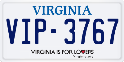 VA license plate VIP3767