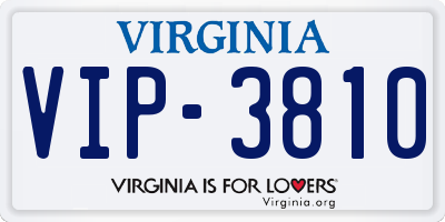 VA license plate VIP3810