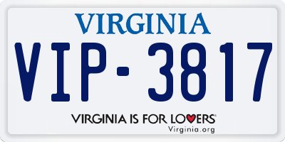 VA license plate VIP3817