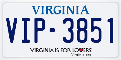 VA license plate VIP3851