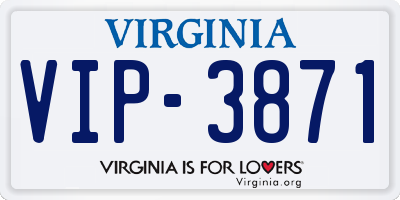 VA license plate VIP3871
