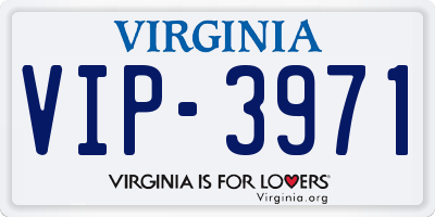 VA license plate VIP3971