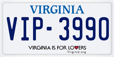 VA license plate VIP3990