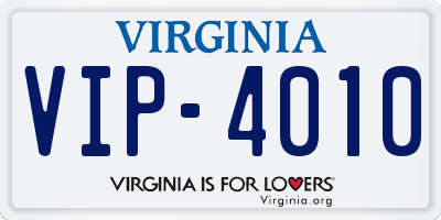 VA license plate VIP4010