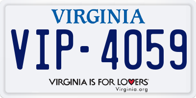 VA license plate VIP4059