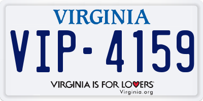 VA license plate VIP4159