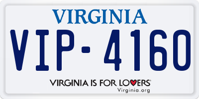 VA license plate VIP4160