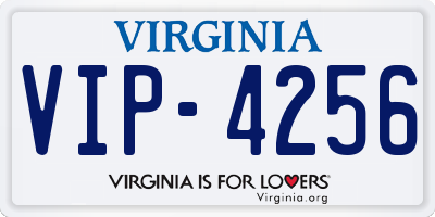 VA license plate VIP4256