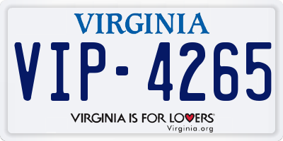 VA license plate VIP4265