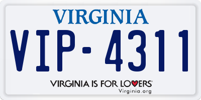VA license plate VIP4311