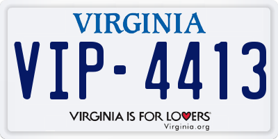 VA license plate VIP4413