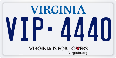 VA license plate VIP4440