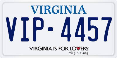 VA license plate VIP4457