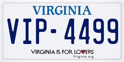VA license plate VIP4499