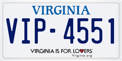 VA license plate VIP4551