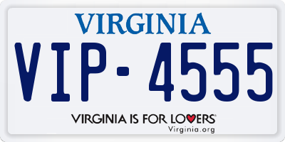 VA license plate VIP4555