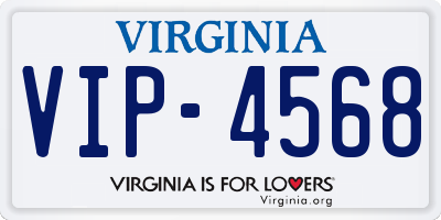 VA license plate VIP4568