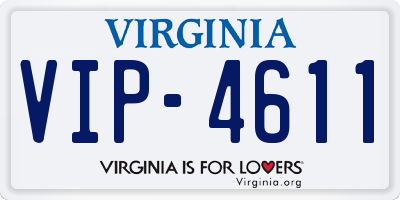 VA license plate VIP4611