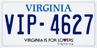 VA license plate VIP4627