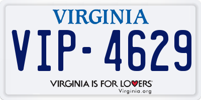 VA license plate VIP4629