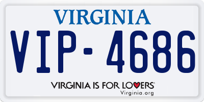 VA license plate VIP4686