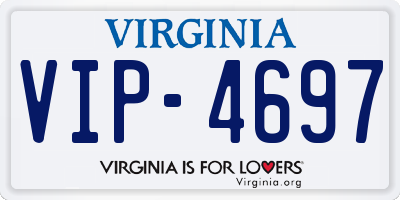 VA license plate VIP4697