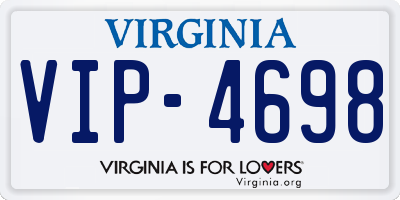 VA license plate VIP4698