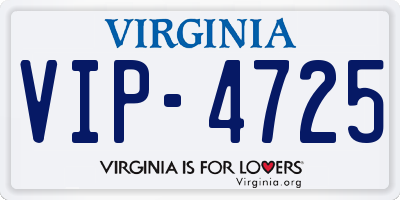 VA license plate VIP4725