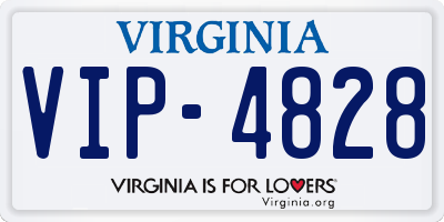 VA license plate VIP4828