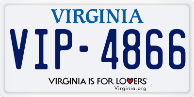 VA license plate VIP4866