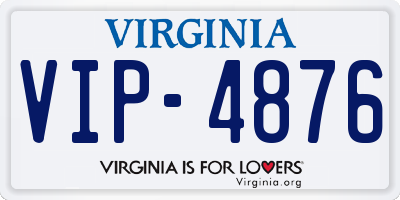 VA license plate VIP4876