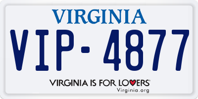 VA license plate VIP4877